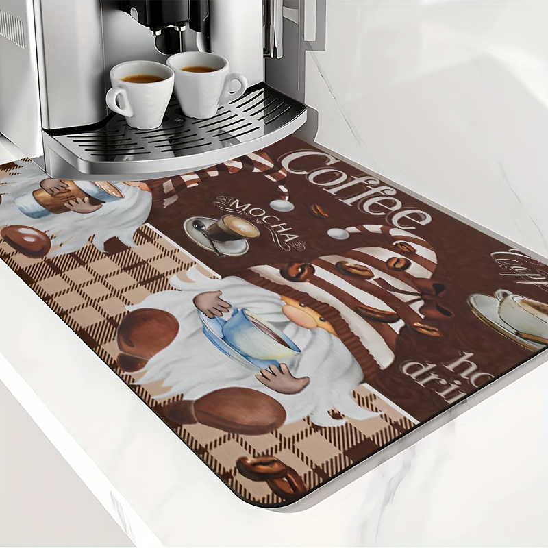 Coffee Mat Coffee Bar Accessories Absorbent Dish Drying Mat - Temu