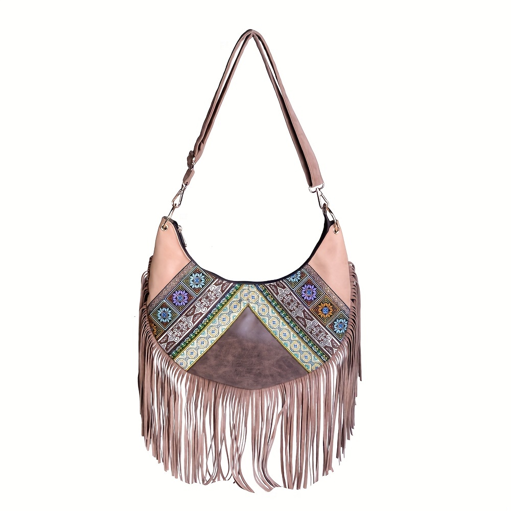 Mini Tassel Crossbody Bag, Vintage Boho Style Shoulder Bag, Casual Fringe Hobo  Bag For Women - Temu