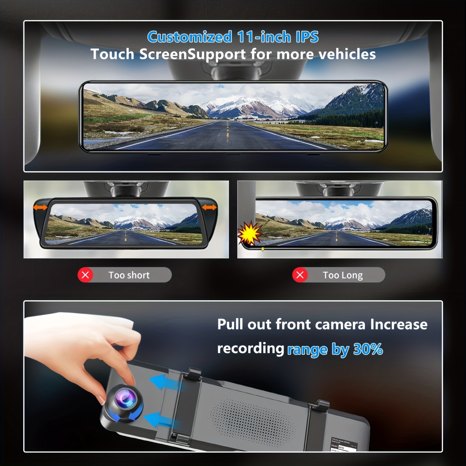 12 2.5k Dashcam Spiegel Auto Intelligenter Rückspiegel 2.5k - Temu Austria
