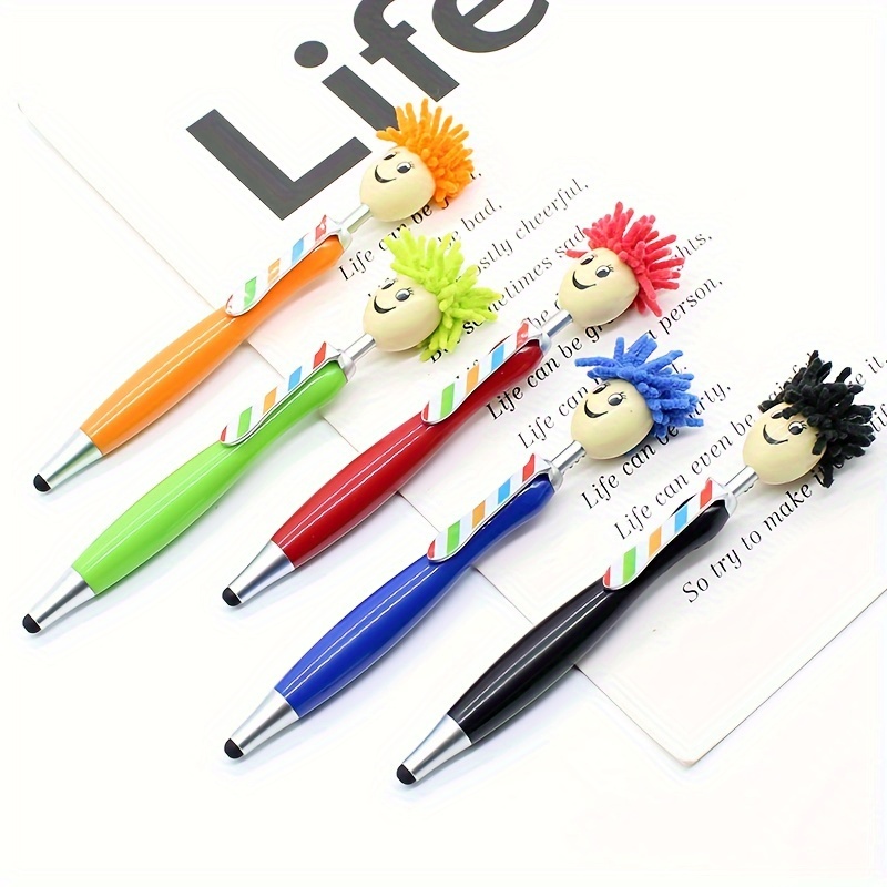 Mop Head Pen Set Screen Cleaning Funny Ballpoint Pens For - Temu