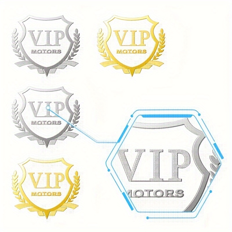 3D VIP Metal Emblem Sticker for Car - High-Quality, Long-lasting Car Decal  with Gold Finish - Perfect Car Decoration and Gift