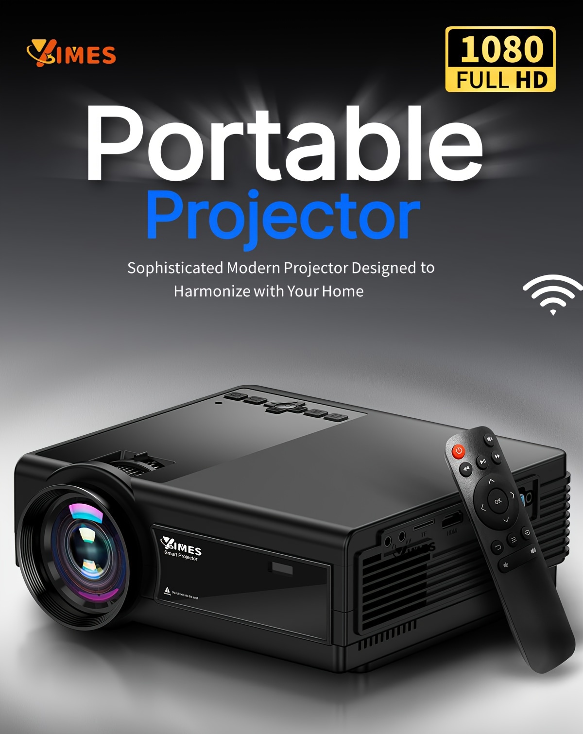 19€41 sur Mini projecteur BT4.2 HD 1080P Portable WiFi Projecteur