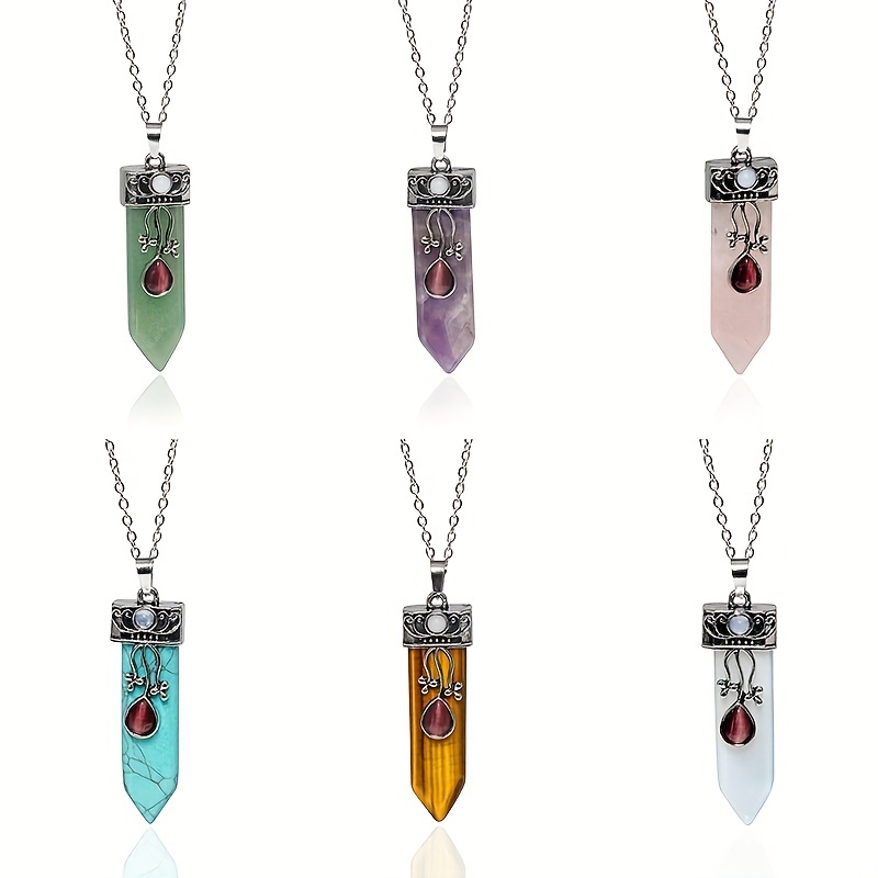 Chakra Arrow Shield Quartz Pendant Necklace