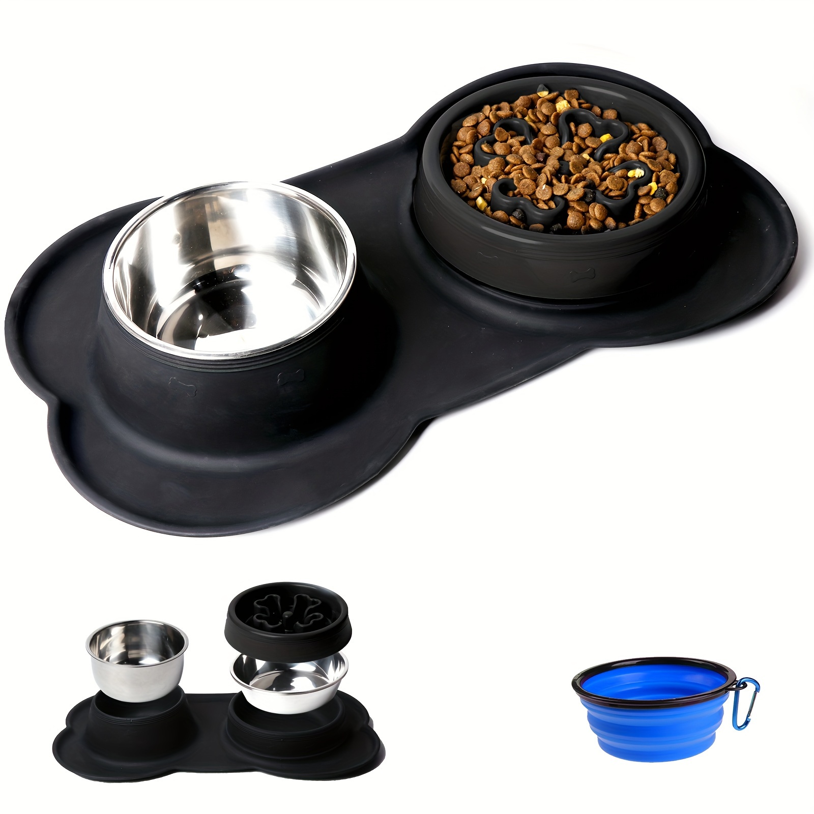 4 PCS Dog Bowl Slow Feeder with Suctions to The Wall or Floor for Dogs and  Cats, 1 - Kroger