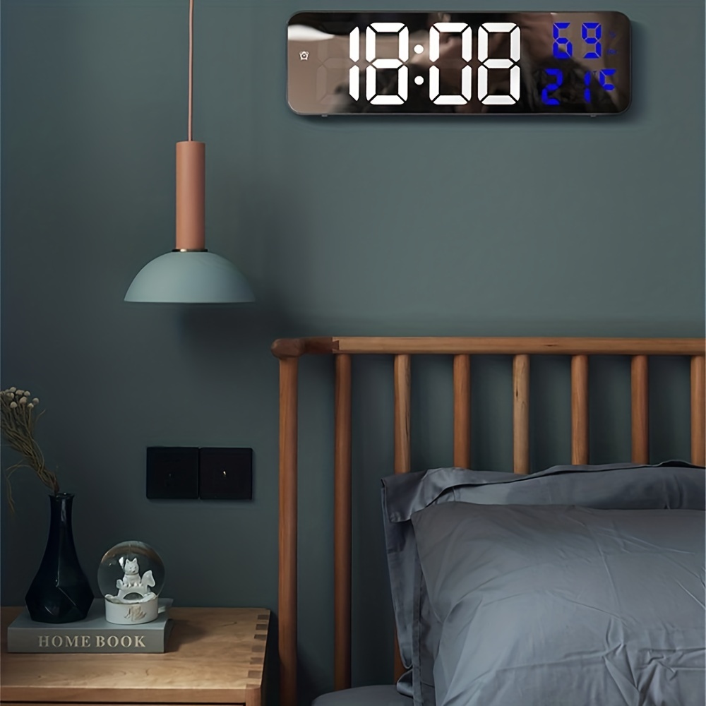  TXL Reloj de pared digital extra grande con retroiluminación,  reloj despertador de batería de gran tamaño de 16.9 pulgadas con día, fecha  y temperatura, pantalla gigante, reloj digital de cuenta hacia 