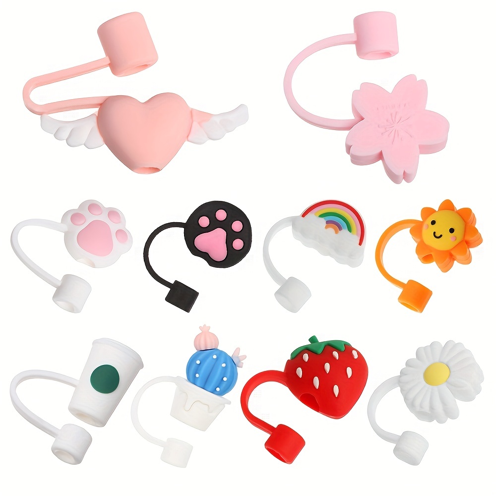 1pc Silicone Straw Cover, Cute Cloud Design Drinking Straw Cover