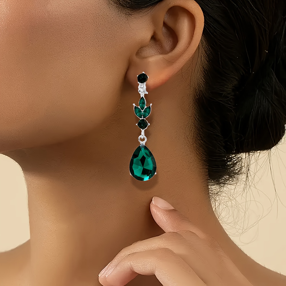 Emerald Green Prom Earrings