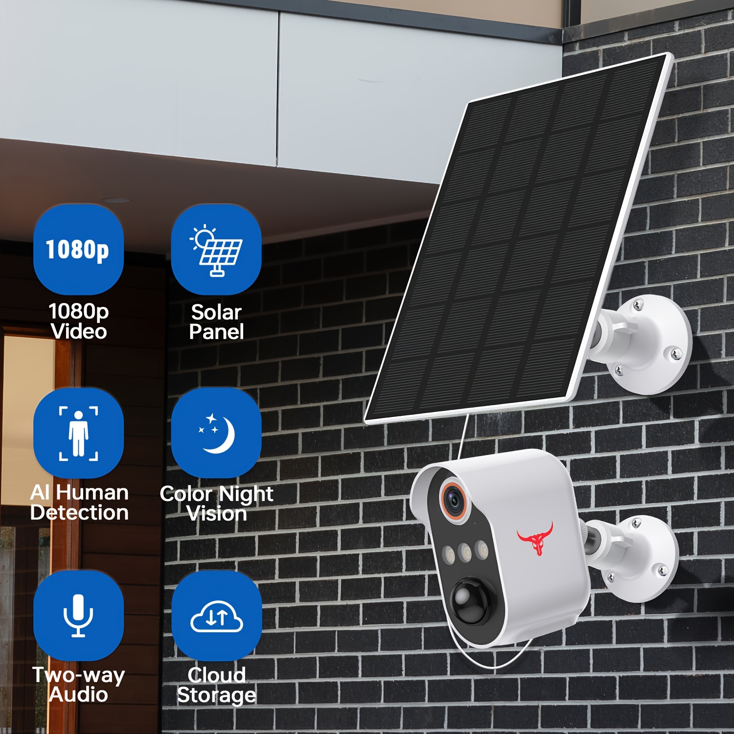 muvit iO cámara con batería Exterior WiFi Full HD 1080P + Panel solar 3W