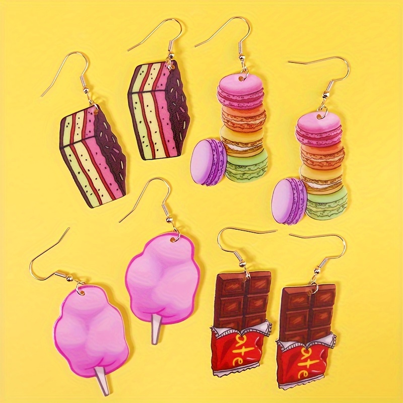 Marshmallow Earrings Kawaii Jewellery Food Earrings Bright Oil