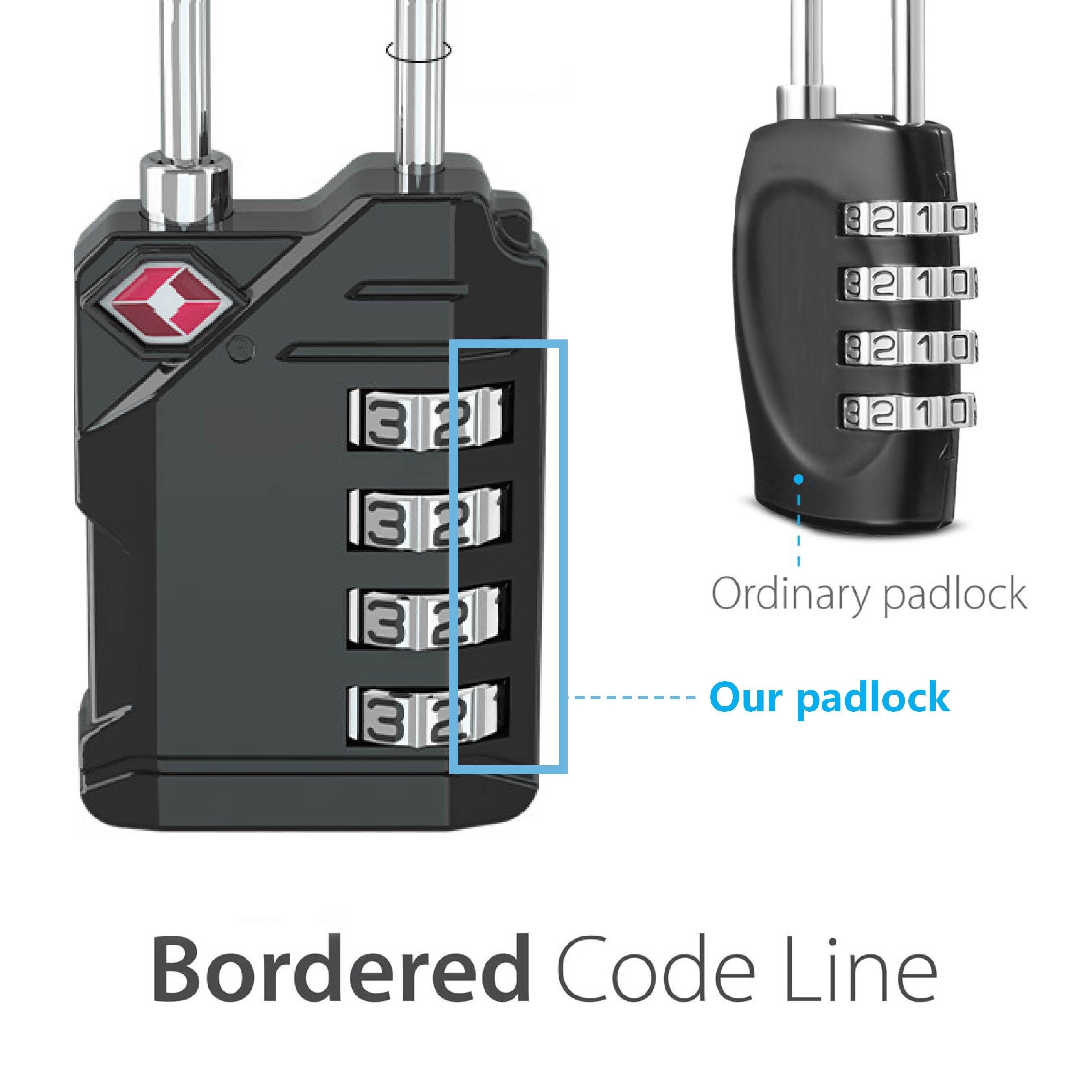 Cadenas câble rétractable à code TRAVEL TSA