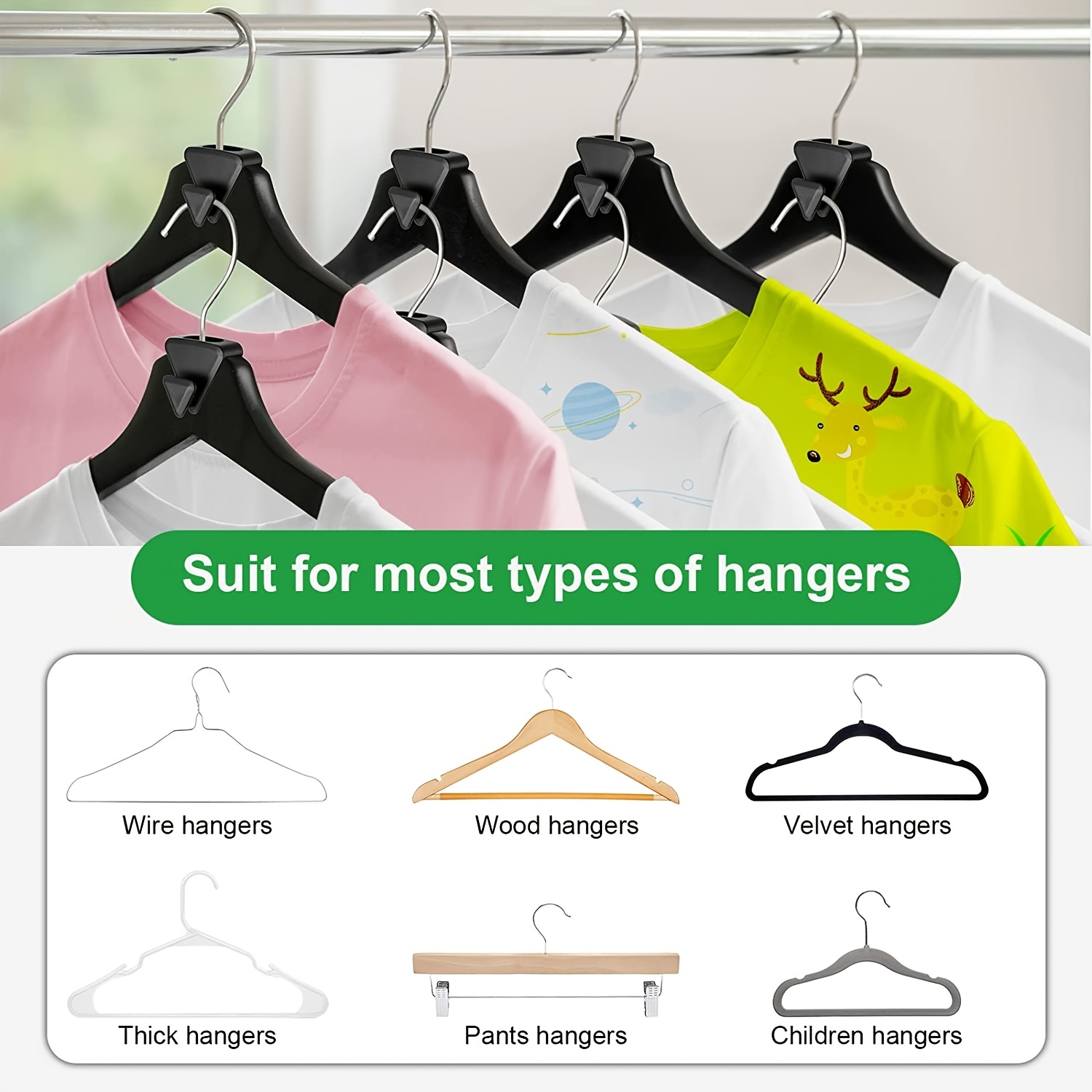 12 Pack New Space Triangles Clothes Hanger Connector Hooks Ultra- Premium Hanger  Hooks Triple Closet Space AS-SEEN-ON-TV