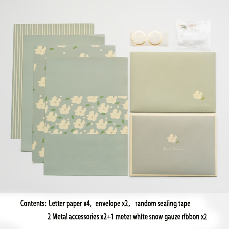 Cute Fresh Letter Paper Envelope Set Exquisite Texture - Temu