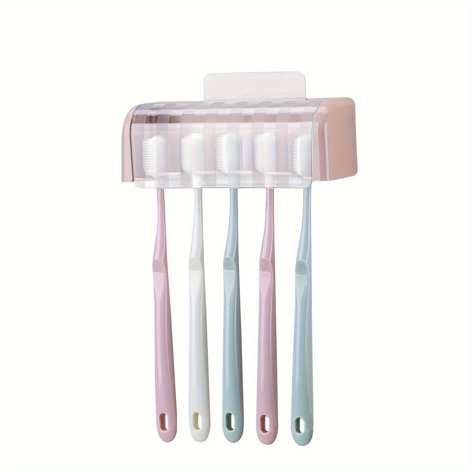 1 pieza soporte plástico para cepillos dientes montado en pared, patrón  dibujos animados color aleatorio diario a prueba de polvo montado en la  pared autoadhesivo organizador de almacenamiento de cepillos de dientes