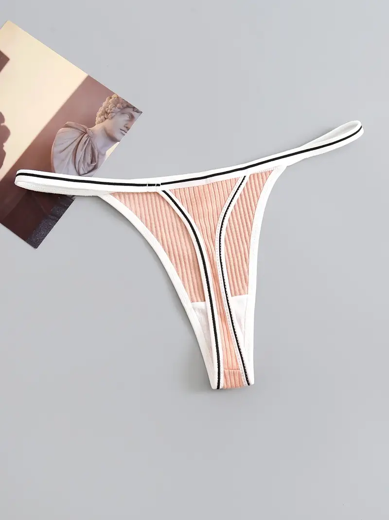 Seamless Ribbed Thongs Soft Comfy Low Waist G string Panties - Temu