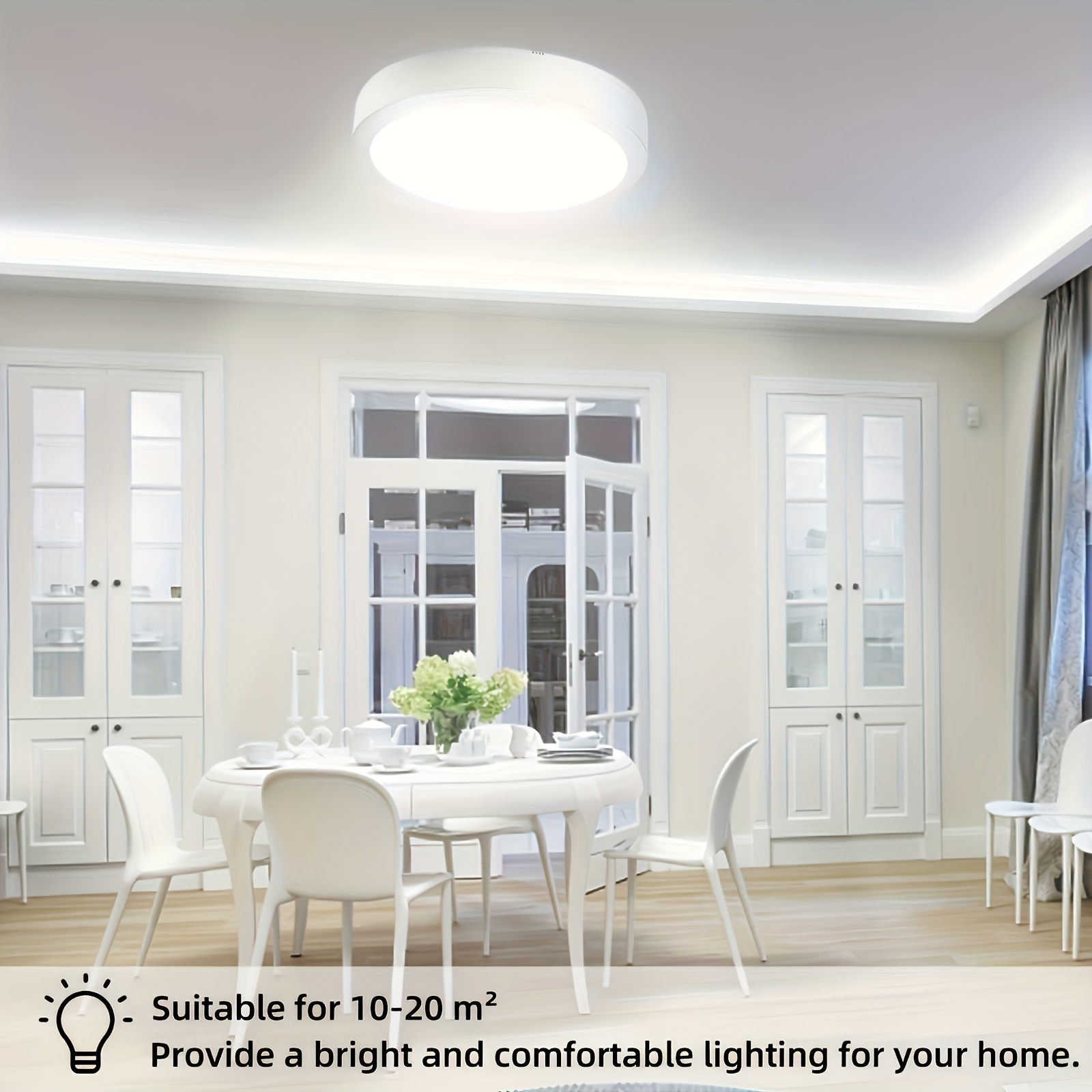 Lámparas de techo de montaje empotrado, luz LED plana de 24 W para techo,  6000 K 2200 lúmenes, lámpara blanca redonda ultra fina para dormitorio