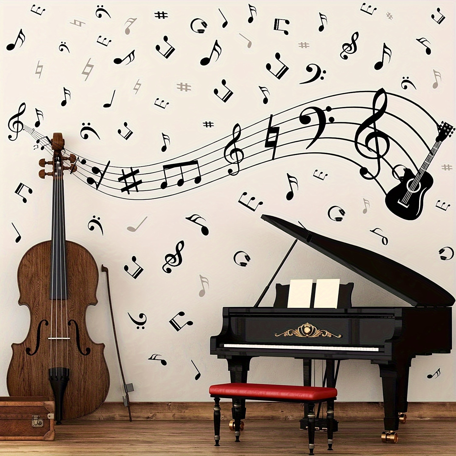 Music Wall Stickers Muse Piano Musical Instrument Vinyl Decal