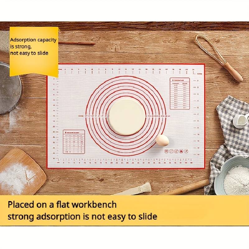 1pc silicone pastry mat non slip baking mat with measurements multifunctional silicone baking sheet reusable dough rolling mat pie crust mat kneading mats placement mats baking tools kitchen stuff details 2