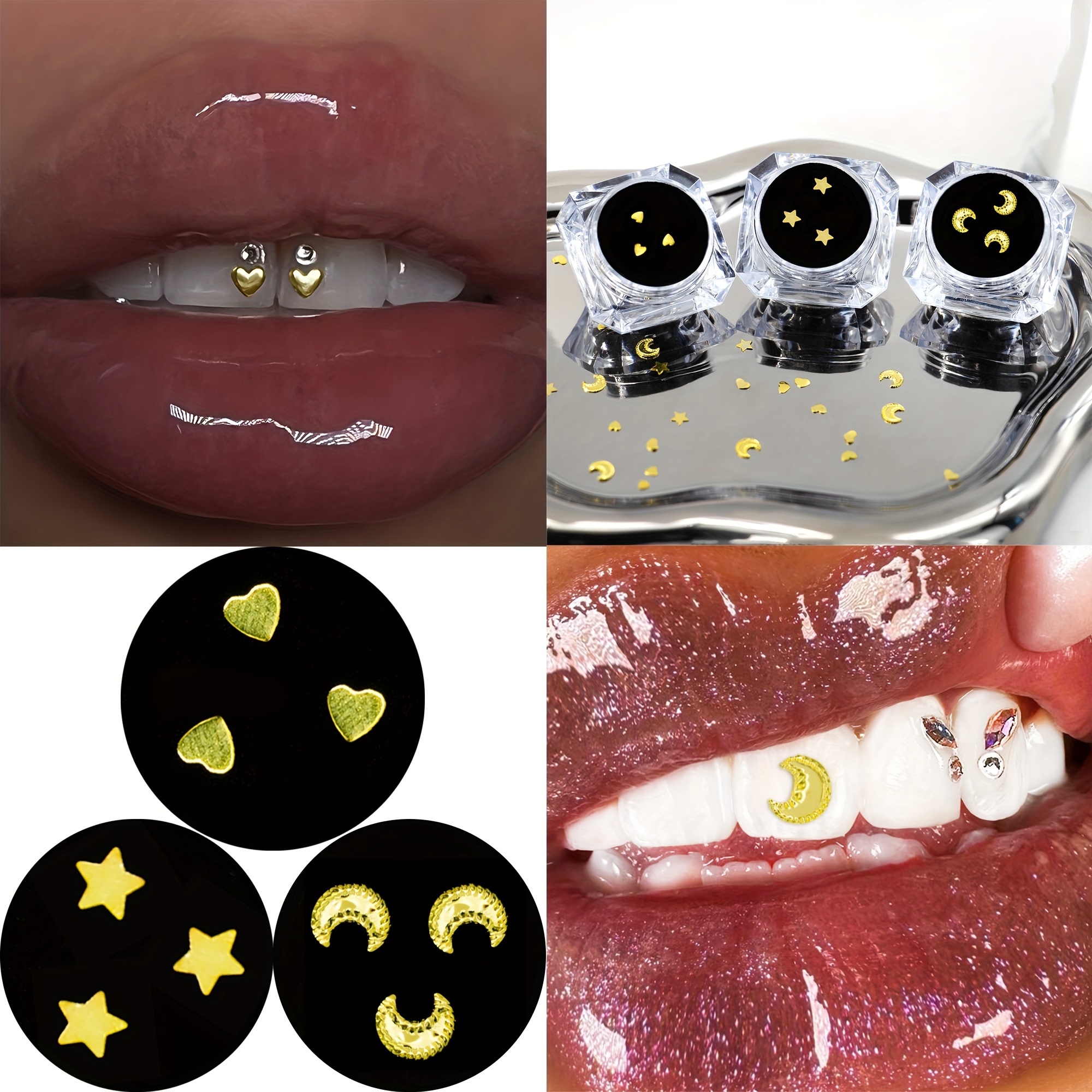 4Pcs Dental Teeth Gems Clear Crystal Tooth Gem Ornaments Jewelry @t@