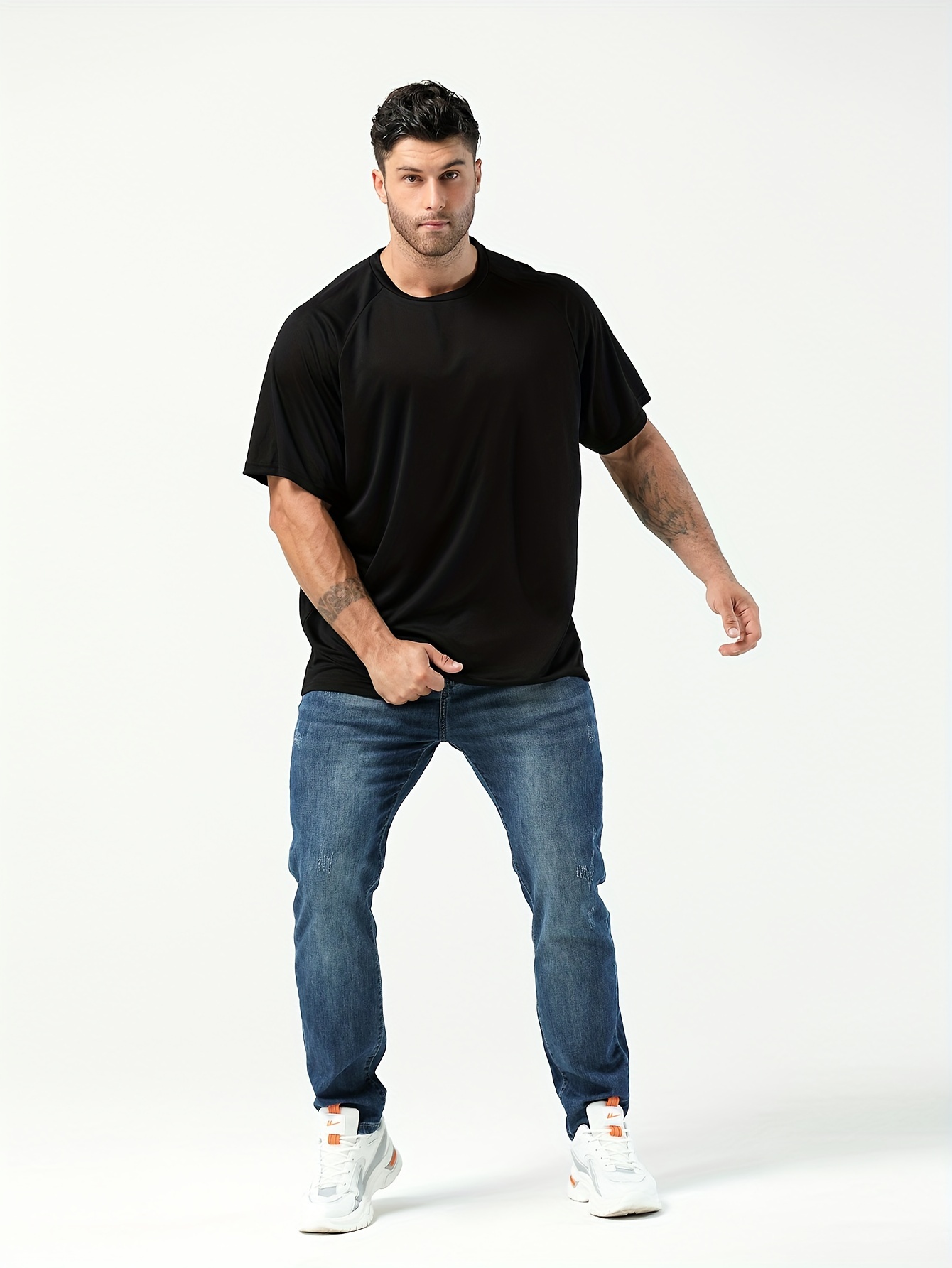 plus size men' t shirt casual comfy crew neck short - Temu