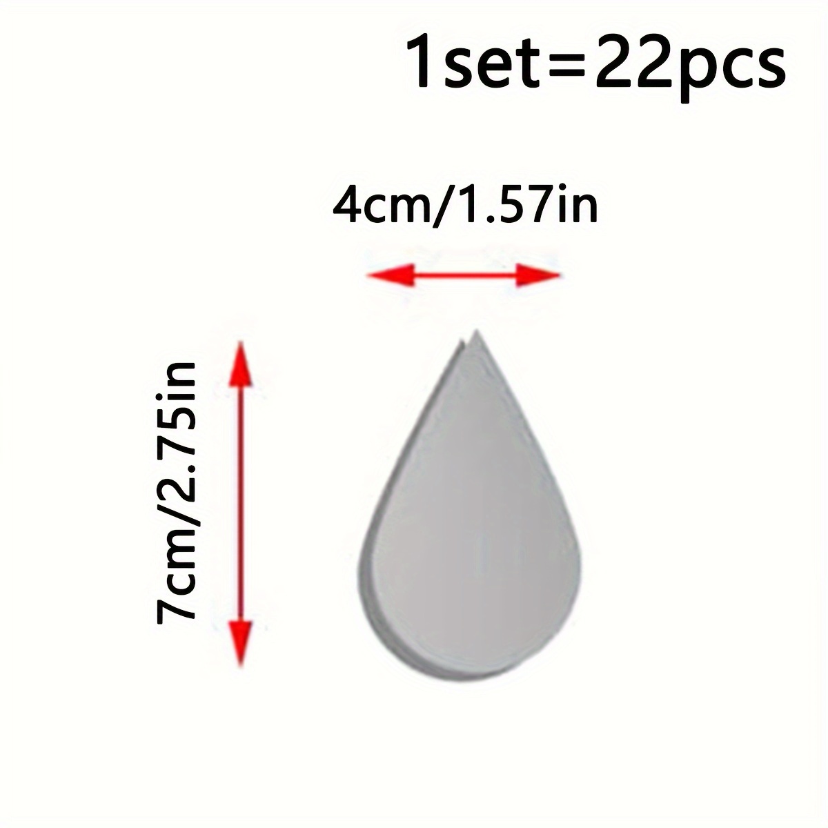10/20/30 Pezzi Adesivi A Specchio A Goccia D'acqua Adesivi - Temu Italy