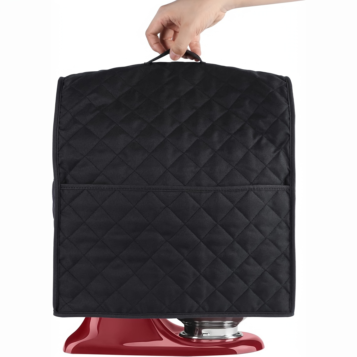 Stand Mixer Cover for KitchenAid Tilt-Head 4.5-5 Quart Mixers with Accessory Pockets and Handles, Black, Coffee, or Purple