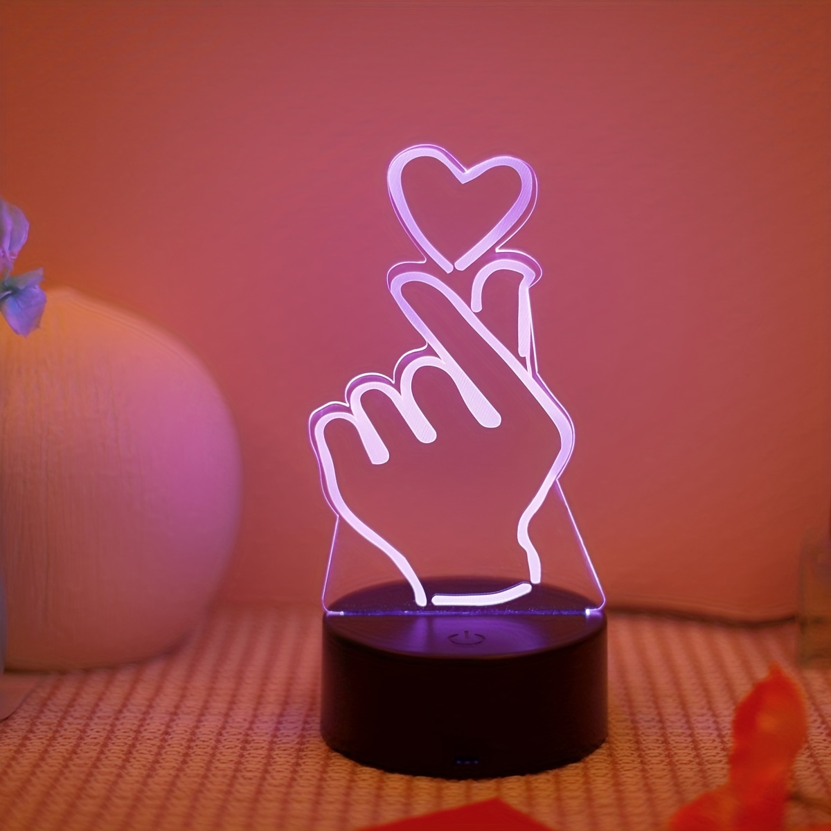 Jolies lampes de table à LED rose pour fille chambre à coucher