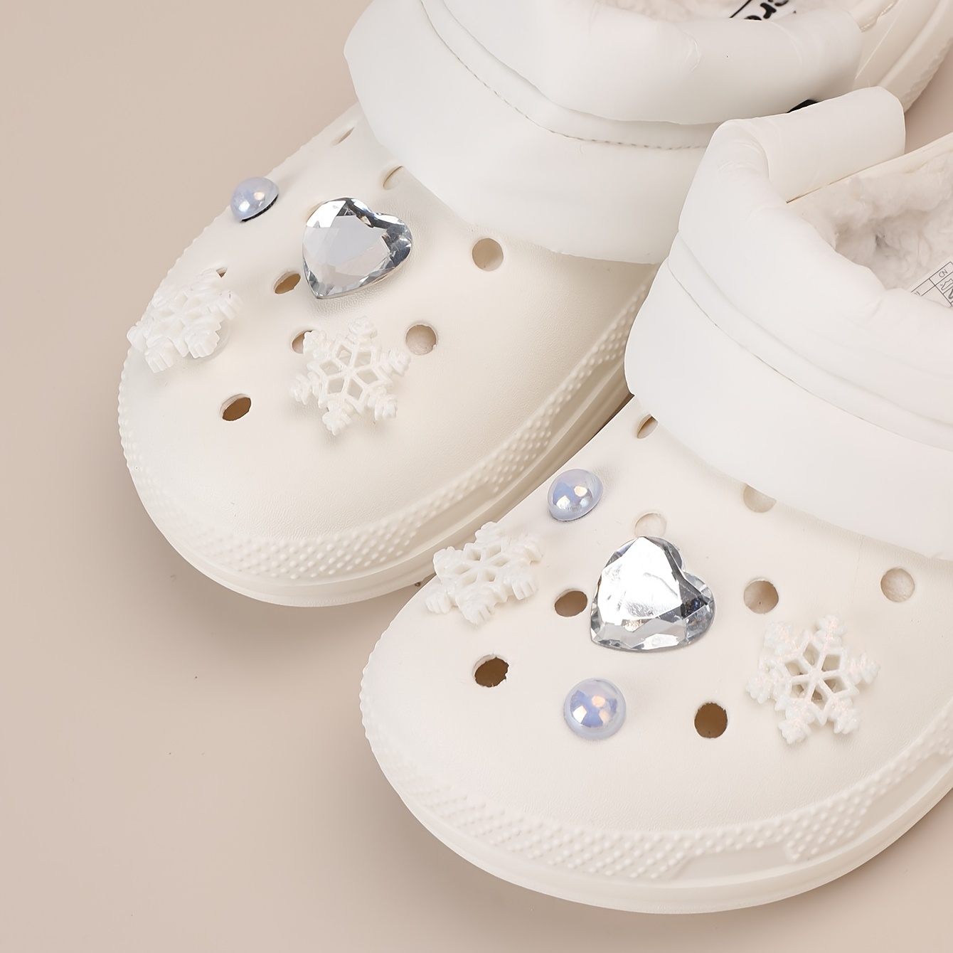 24Pcs Croc Shoe Charms Bling Jewelry - Crystal Jewelry Girls Diamond Croc  Charms Pearl Bead Clog Sandal Slipper - Halloween Croc Charms Christmas