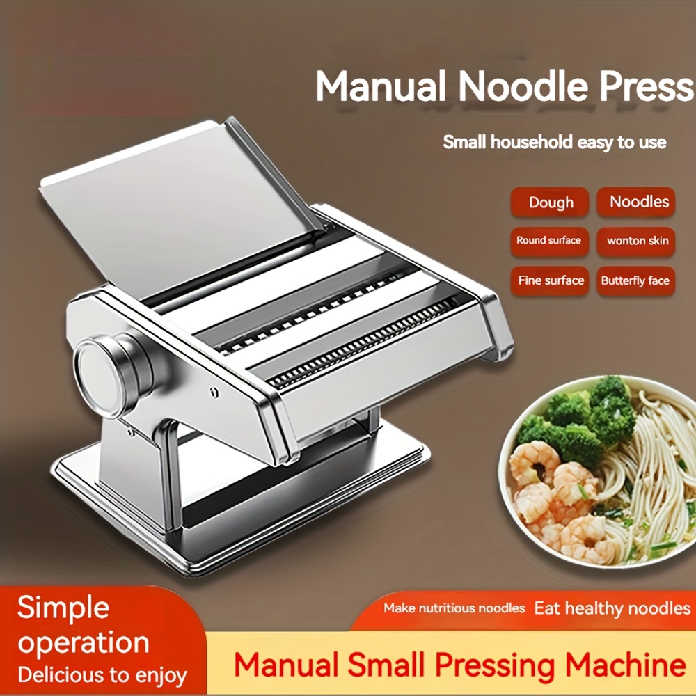 Noodle Pressing Machine, Manual Dough Sheeter 9 Gear Pasta Machine  Stainless Steel For Kitchen For Restaurant 