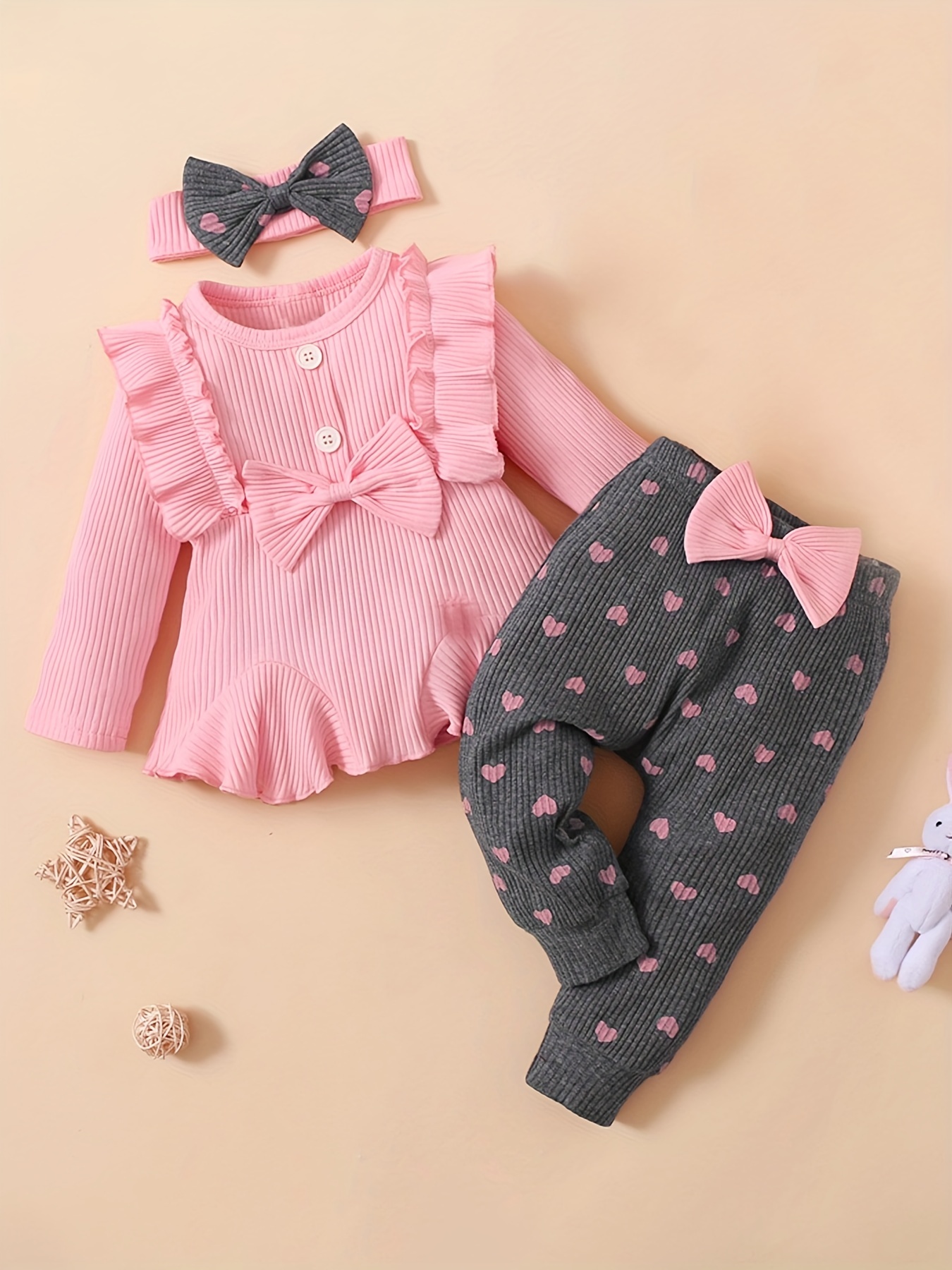 Cute Bows Bunny Ears Embroidery Ankle Leggings Girls Soft - Temu