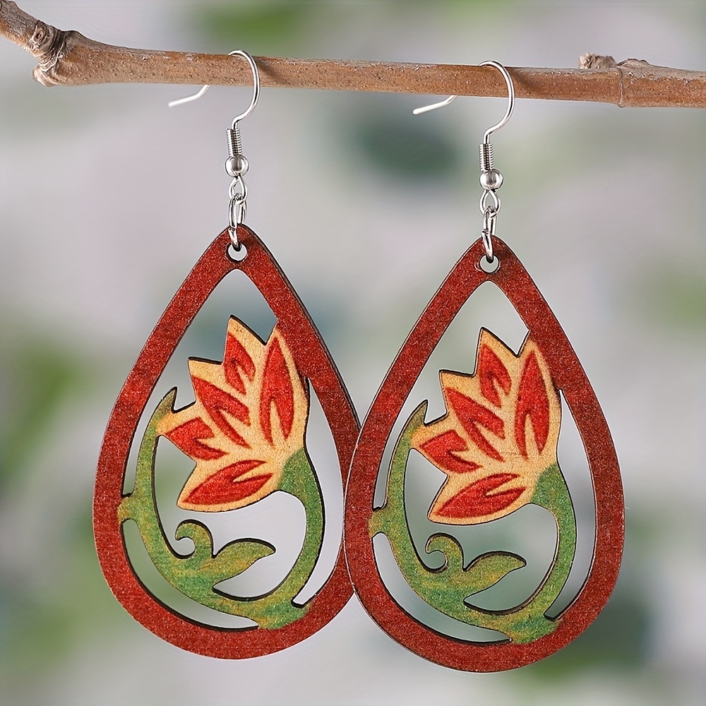 Leather Dangle Earrings Honeycomb Periodic Table Rainbow Heart Shape Love Print Earrings For-458977