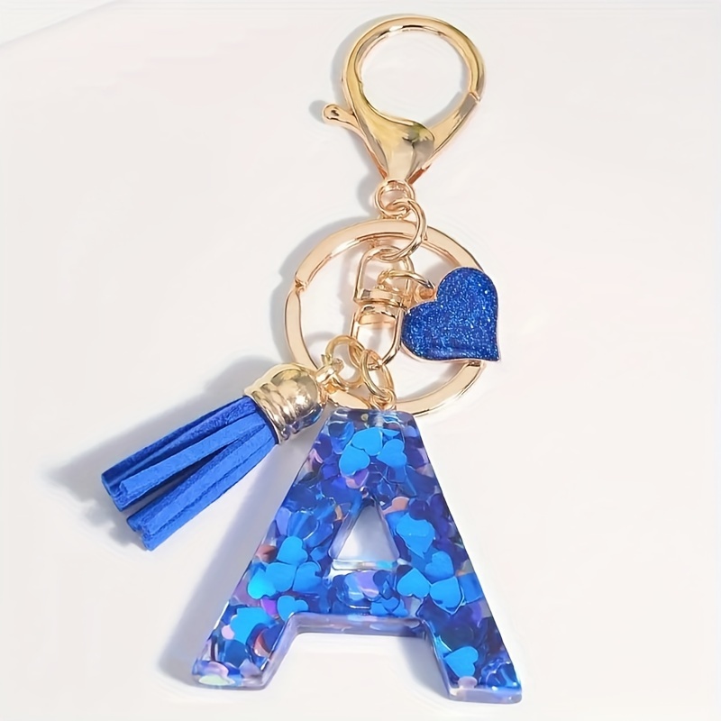 Initial Letter Keychain Pendant Resin Letter Keychain Purse - Temu