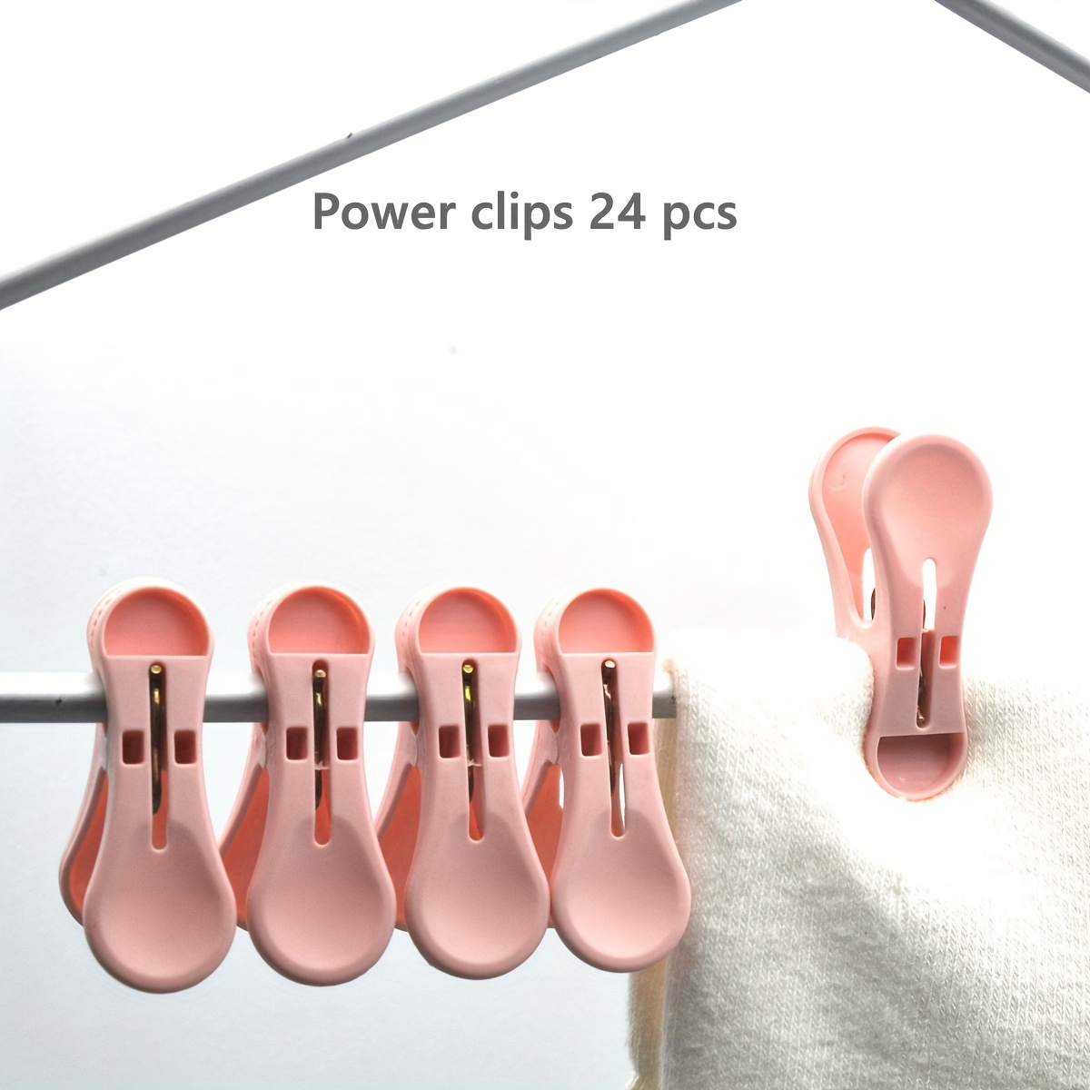 24pcs windproof clothespins strong clothes sheet fixed clip sock clothes drying pins clips for hanger details 3