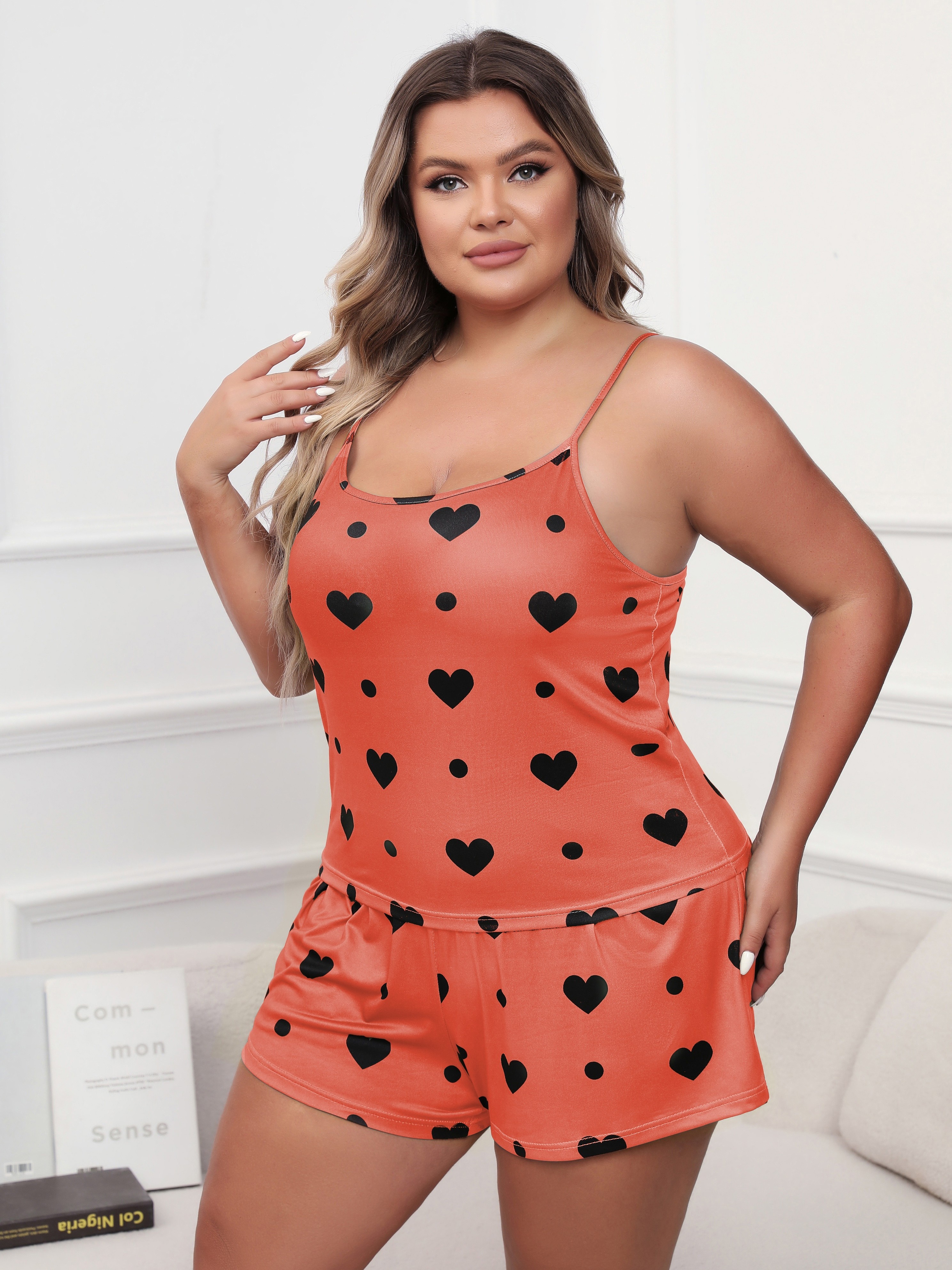 Mapale 7536 Two Piece Pajama Set Top and Shorts Color Coral-Love Print –  D.U.A.