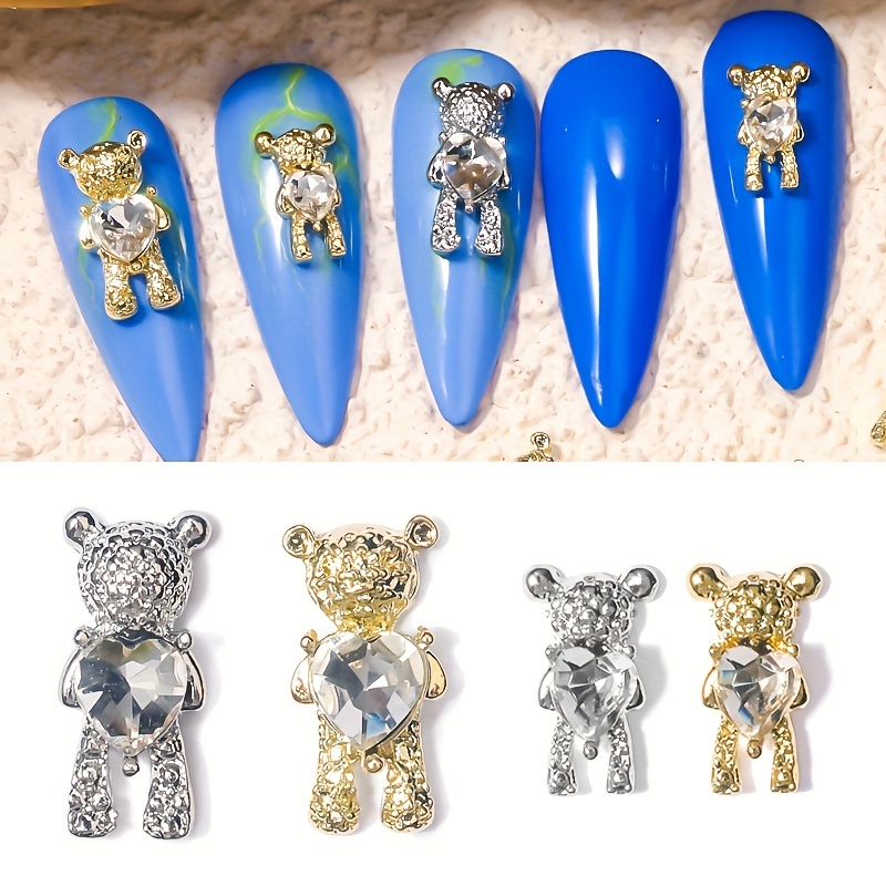 Wholesale Kawaii Nail Art Color Resin Bow Tie Teddy Bear Cartoon