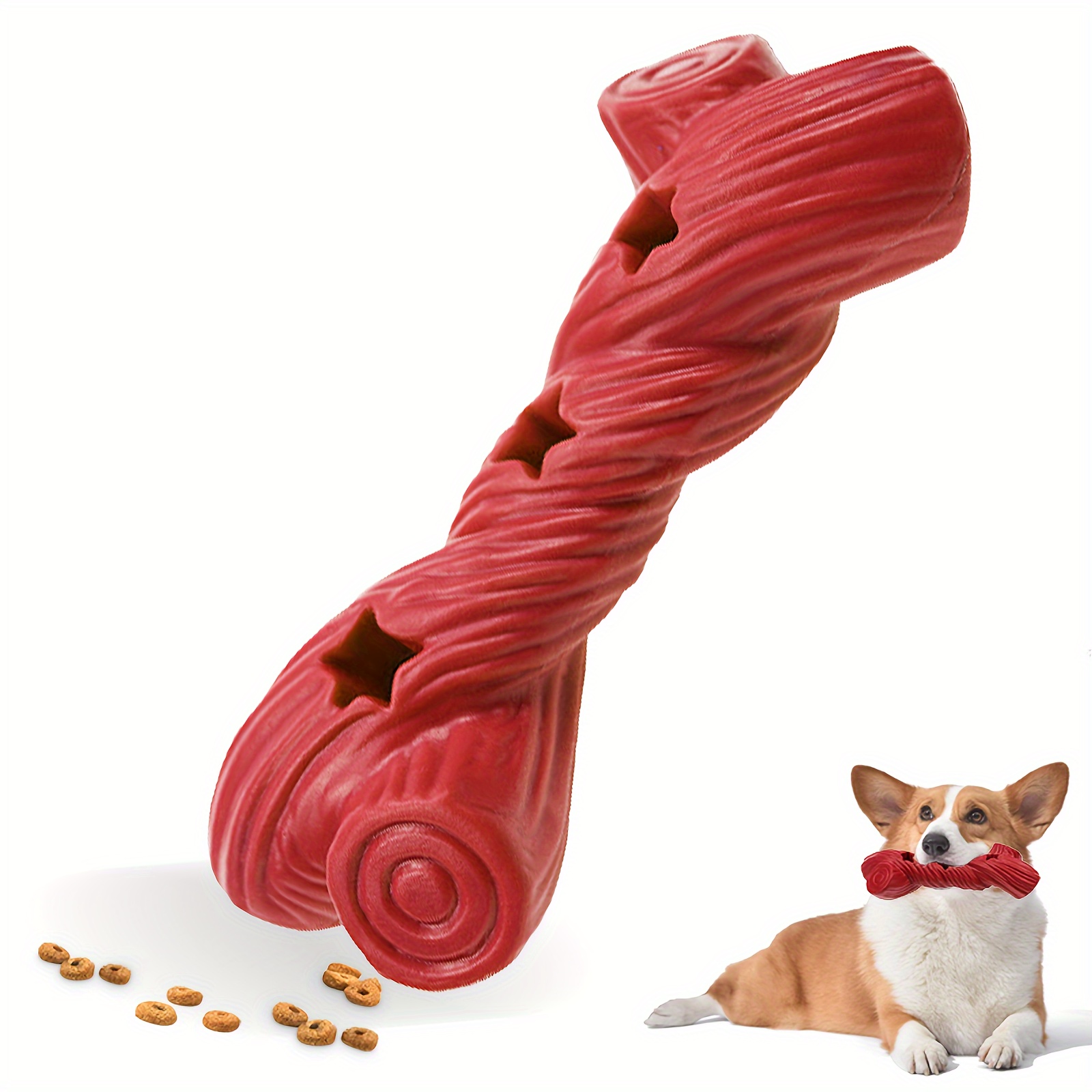  Rompecabezas para perros, juguete interactivo para cachorros de  raza mediana y pequeña, bola dispensadora de golosinas, alimentador lento  para limpieza de dientes, juguete masticable para perros masticadores  agresivos, goma resistente y