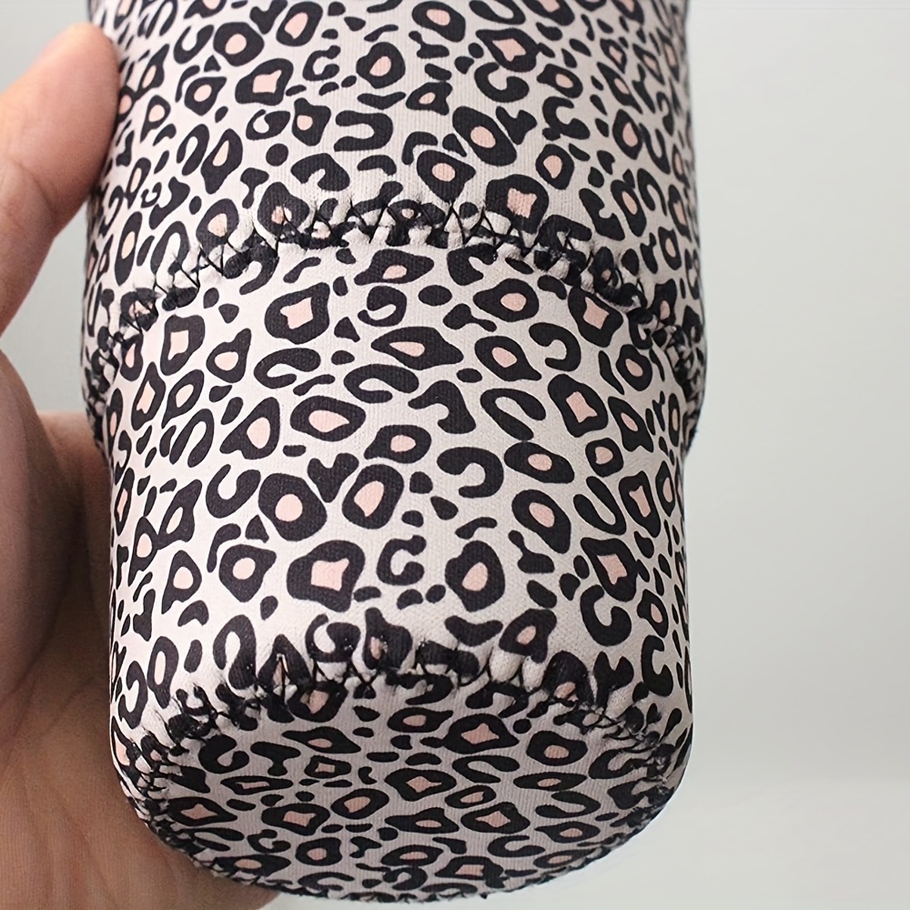 White & Gold Cheetah Print Reusable Cold and Iced Coffee Cup 