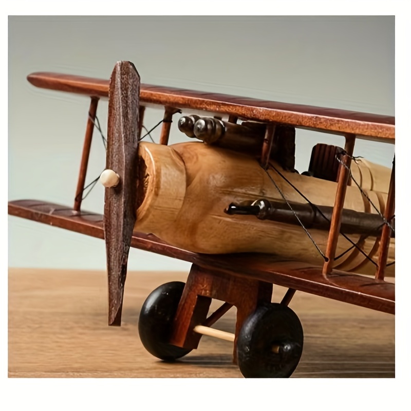 avión madera retro modelo avión escritorio hogar decoración