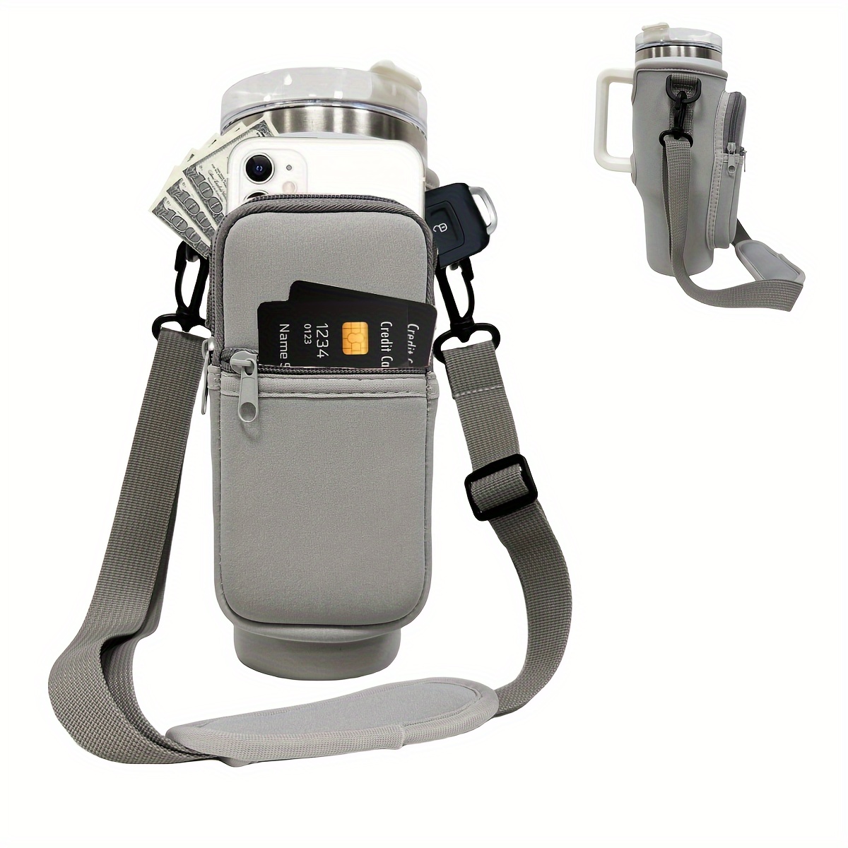 Adjustable Water Bottle Holder Strap DIY Cup Shoulder Strap Portable Kettle  Buckle Lanyard For Camping Picnic Travel Accessories