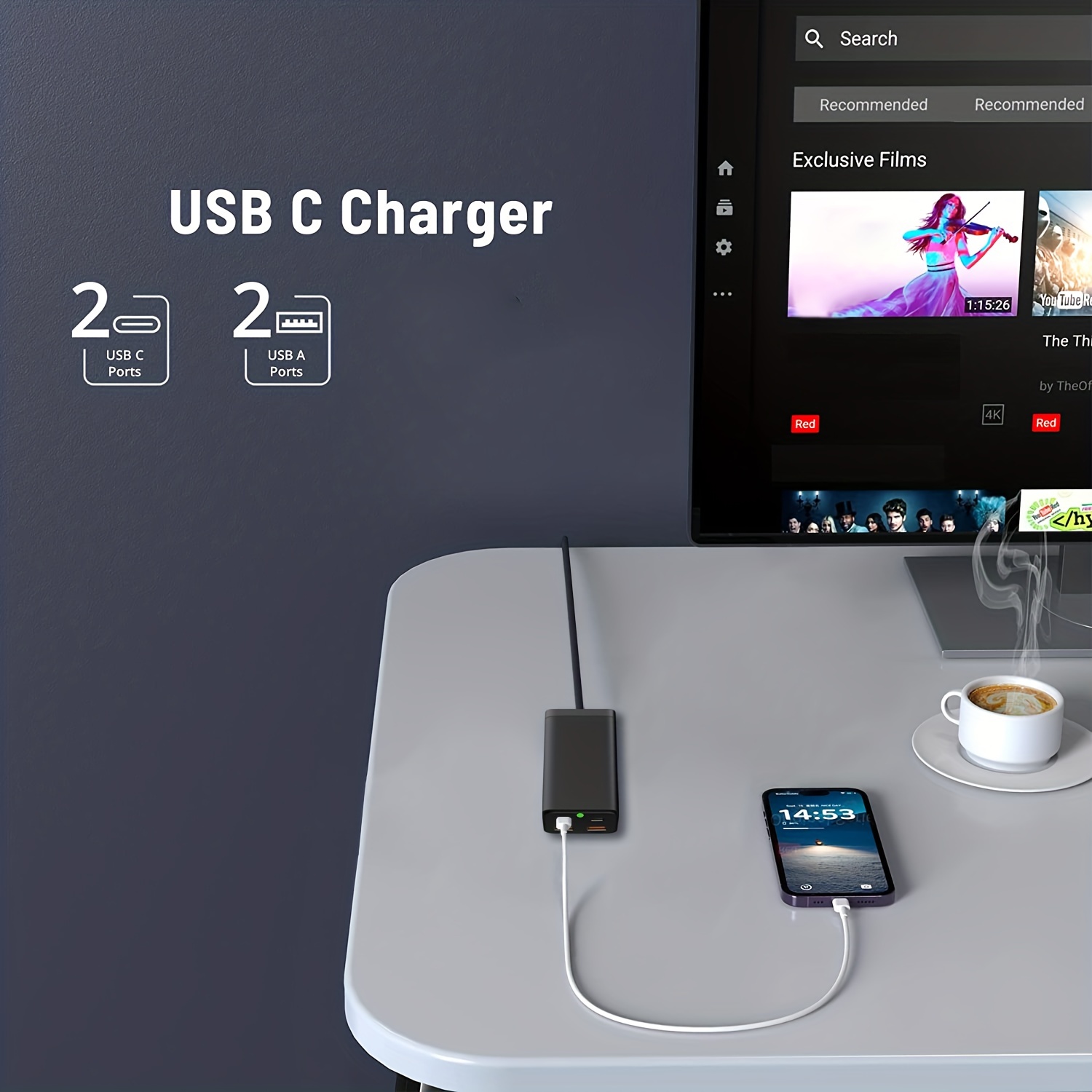 120W Super Fast Charger USB-C Modèle, Adaptateur D'alimentation