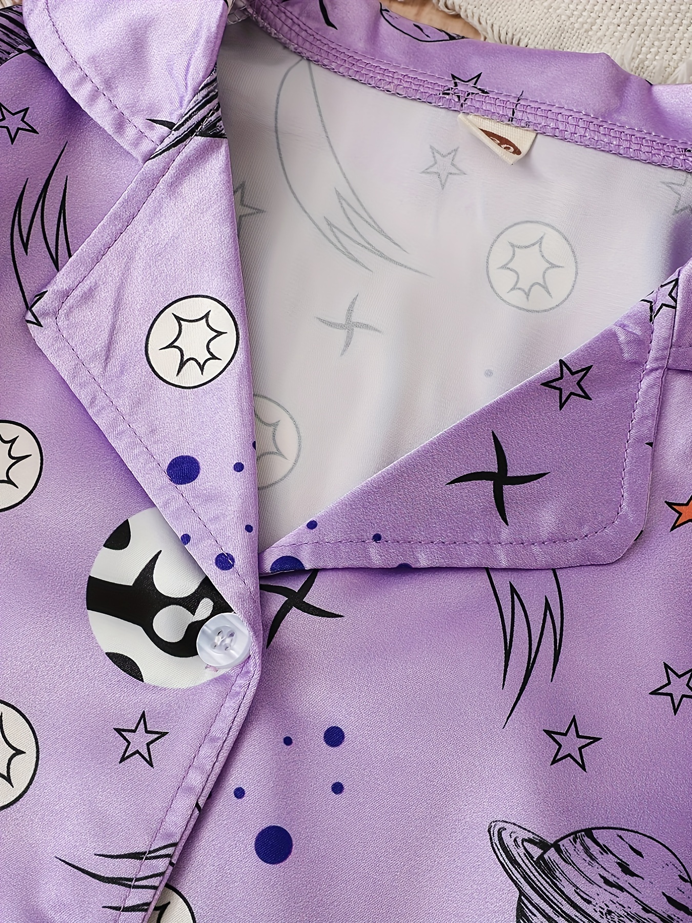 Kids Purple Satin Pyjama Set