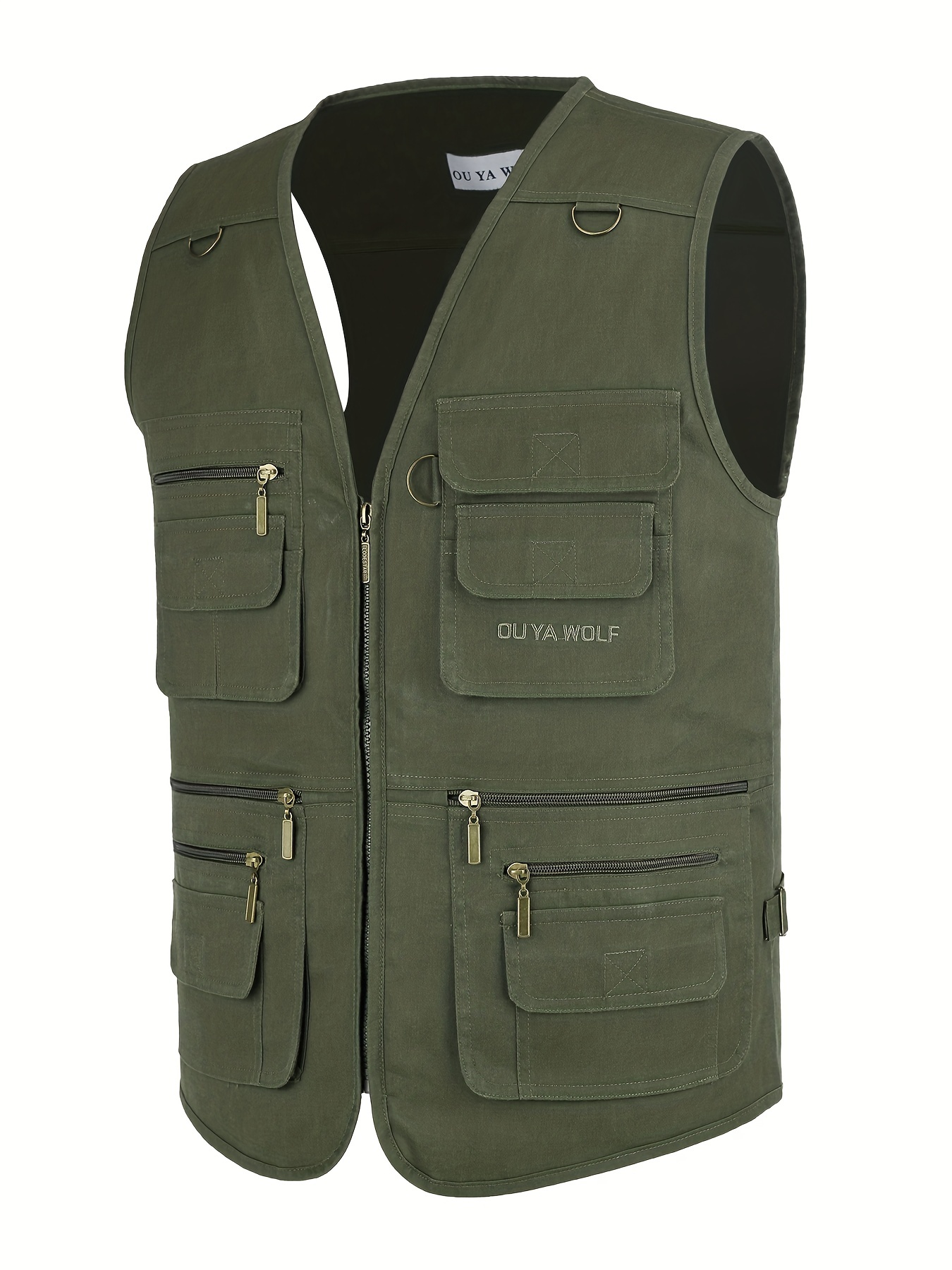 Zipper Pockets Cargo Vest, Men's Casual Outwear Zip Up Vest For Spring Summer Outdoor Fishing Photography