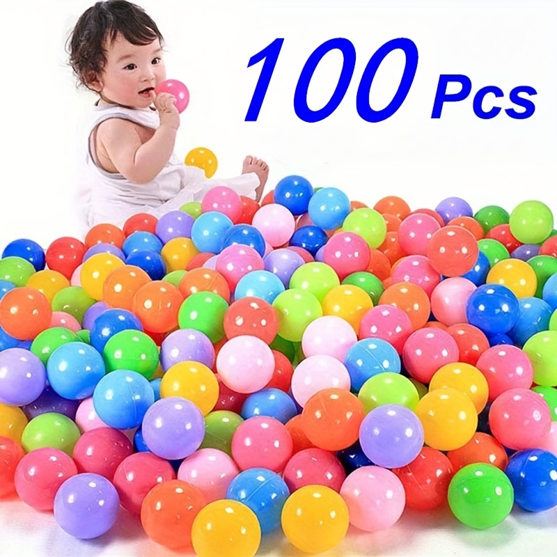 100 pièces balles de fosse à balles en plastique souple-balles de jouets  pour enfants-tente de jeu de fosse à balles, jouets d'eau de piscine, piscine  pour enfants, décoration de fête, accessoires de