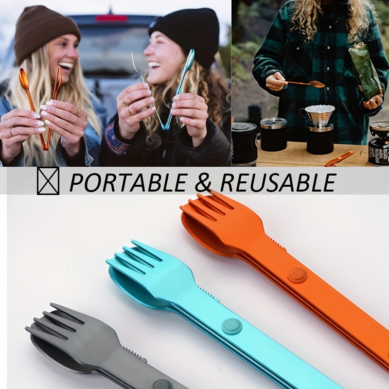 Portable Magnetic Camping Cutlery Set Lightweight Travel - Temu