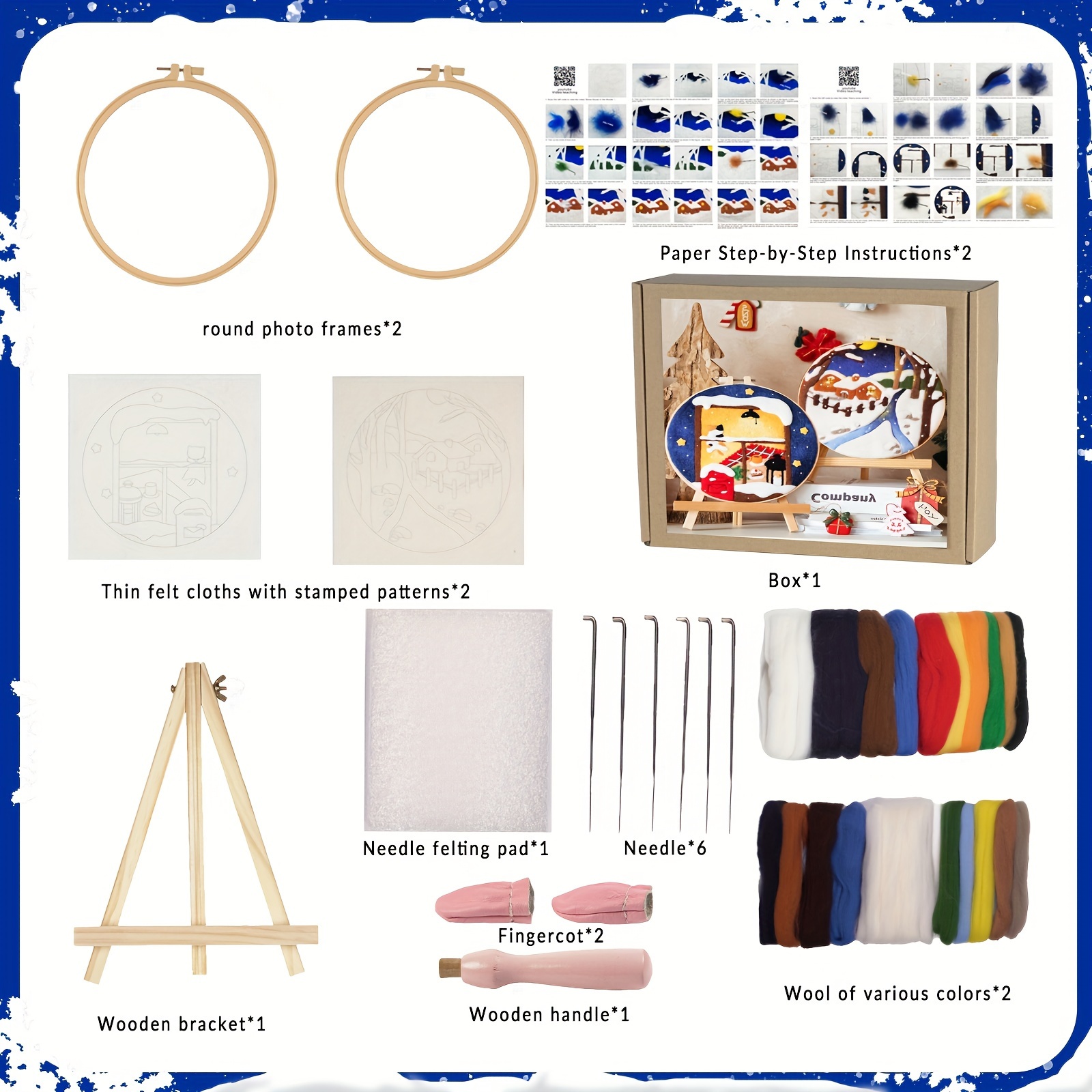 1set Kit Di Feltraggio Ad Ago Forniture Di Feltro Per Principianti Con  Lana, Aghi Da Feltraggio