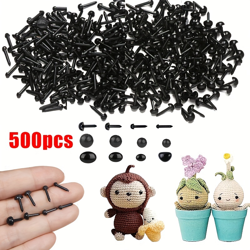 Plastic Safety Eyes for Amigurumi 240PCS 6mm - 14mm Black Solid Craft Doll  Eyes with Washers for Crafts Crochet Toy and Stuffed Animals
