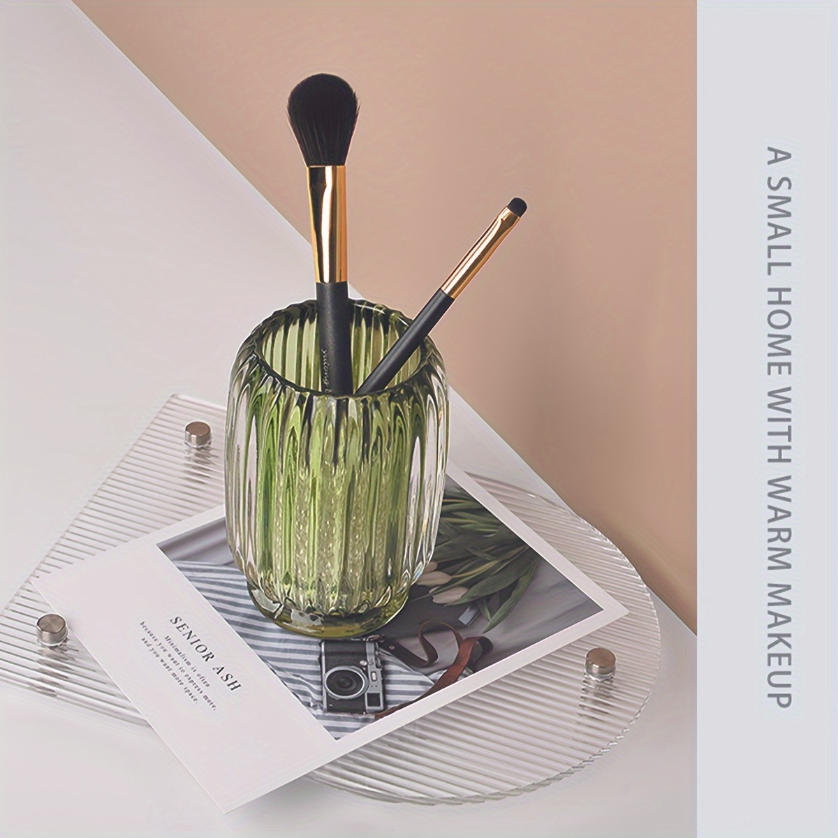 Transparent Thickened Makeup Brush Holder Storage Box - Temu