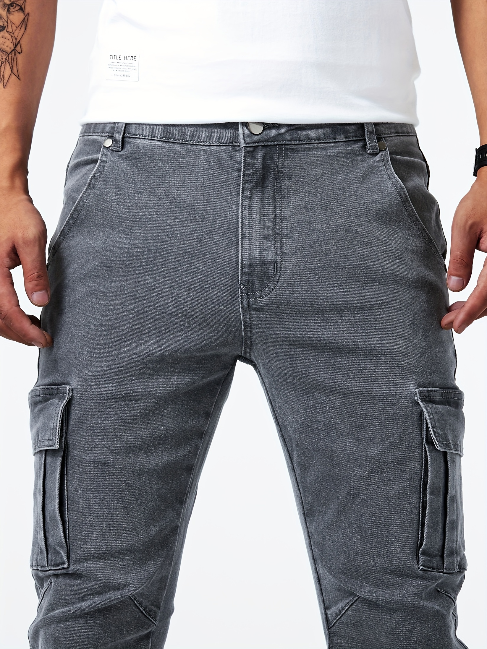[Herausforderung zum niedrigsten Preis! ] Slim Fit Style - Pocket High Multi Casual Germany Temu Herren Street Jeans