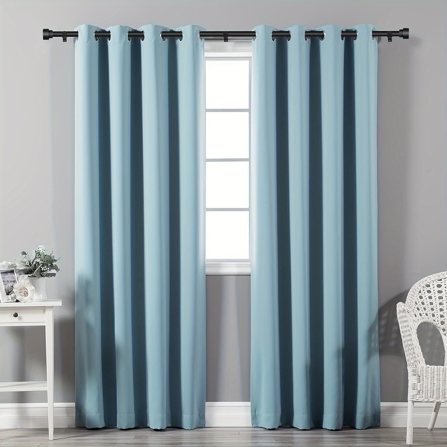 Barra de cortina blanca mate, barras de cortina pequeñas de 5/8 pulgadas  para ventanas de 23 a 66 pulgadas, juego de barras de cortina resistentes  con