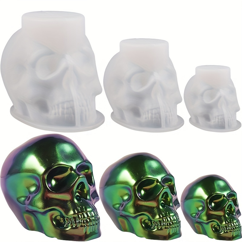 Molde de silicona con forma de calavera para Halloween, moldes