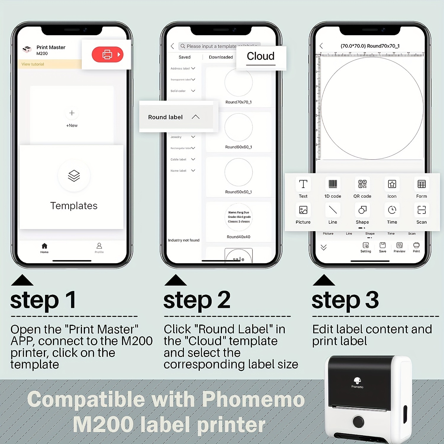 Phomemo M110S Barcode Label Printer, Smartphone India